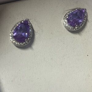 Elegant Purple Teardrop Earrings
